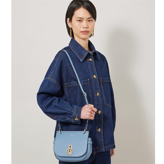 Mulberry Small Amberley Satchel Brighton Blue Small Classic Grain